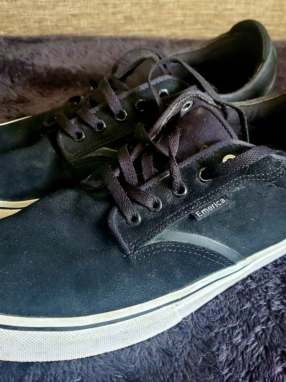 Emerica Dickson Black Suede Low-Top Skate Sneakers